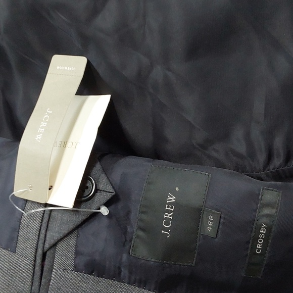 Tollegno 1900 J.Crew Crosby Gray Charcoal Wool Suit Jacket Modern luxury Sz.46r - Picture 10 of 12